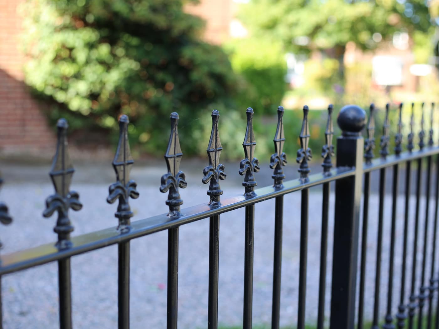 Metal garden railings