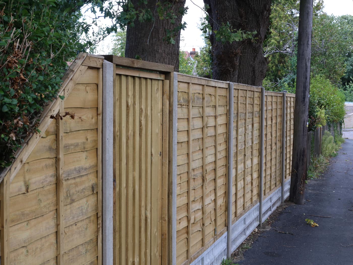 Waney lap fence panels