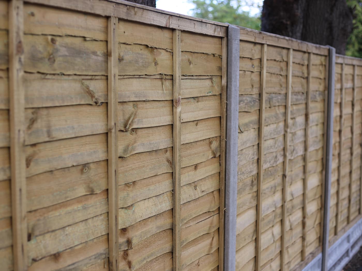 Panel fence on gravel boards