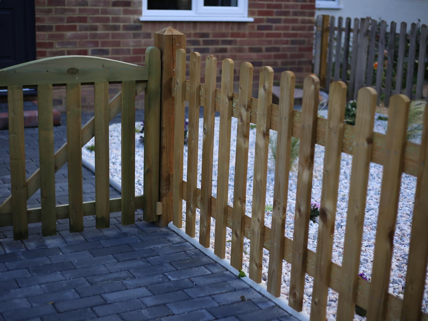 Picket fence and garden gate
